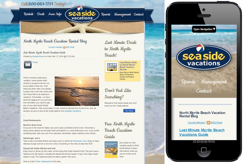 Myrtle Beach Seaside Resorts Responsive Design