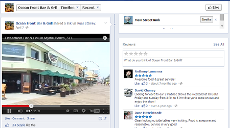Ocean Front Bar and Grill video post on Facebook
